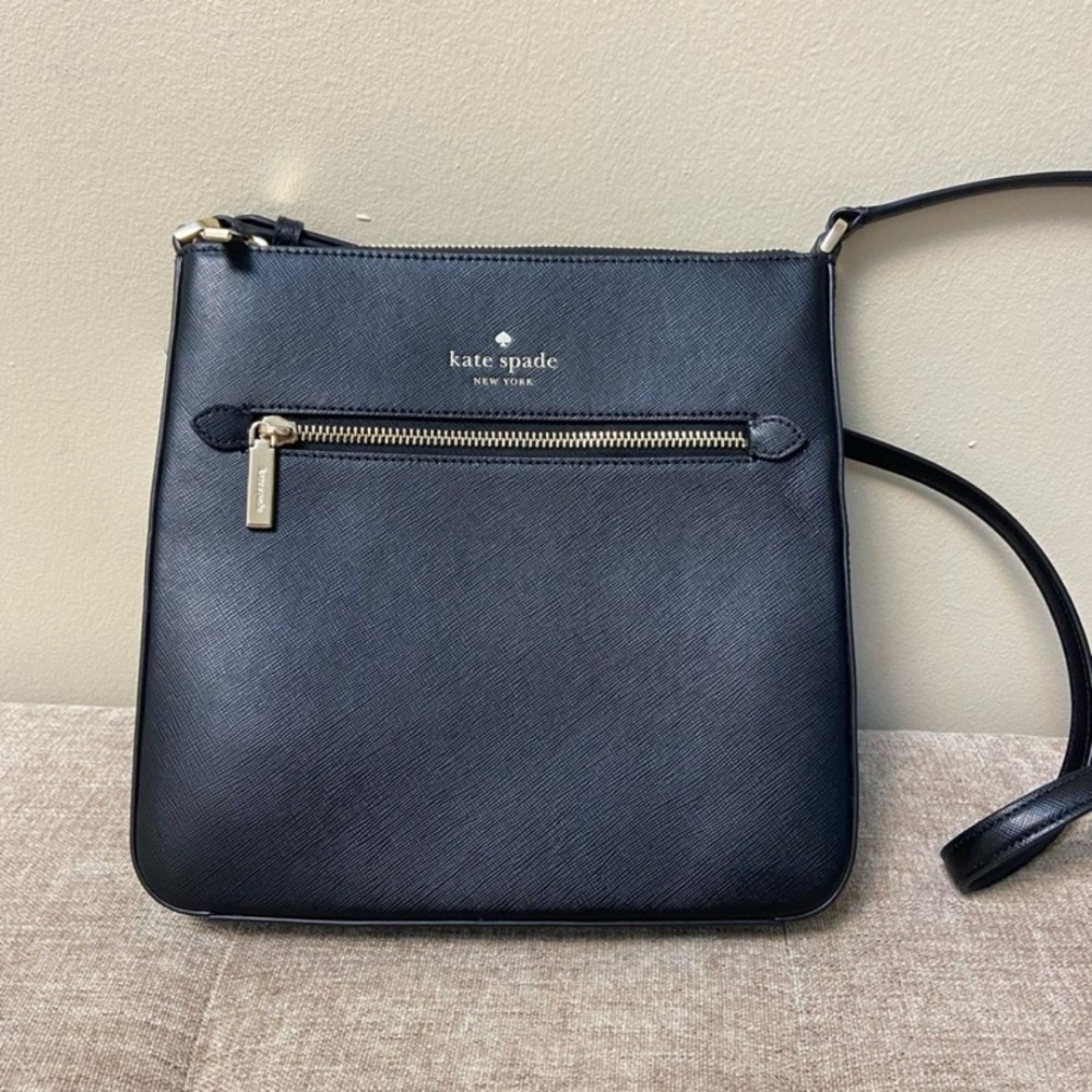 Kate Spade Sadie saffiano Black Leather Crossbody bag NWT